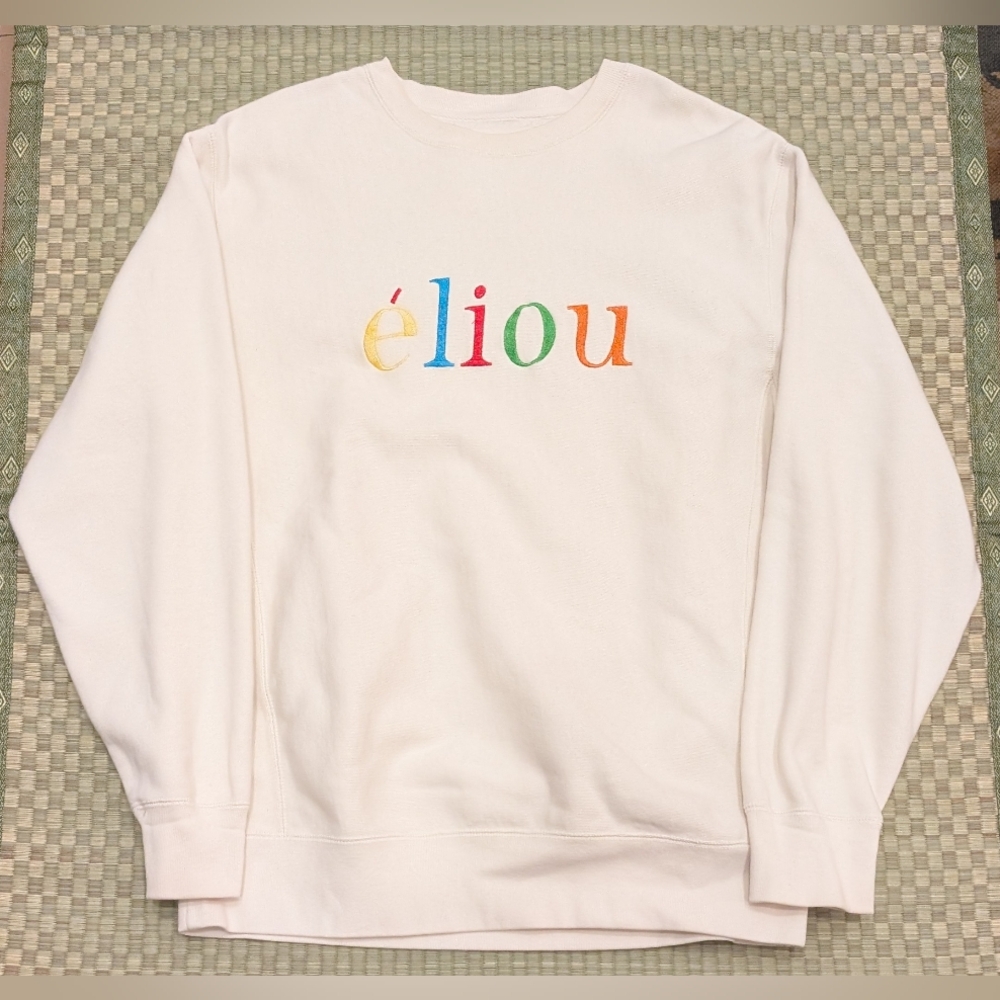 Eliou Unisex Rainbow Letter Sweatshirt Women's Size Large Made in USA